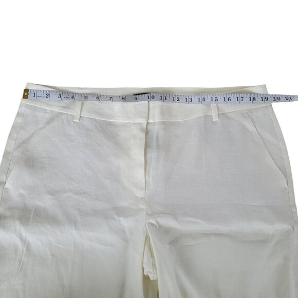 RW&CO Linen Blend Wide Leg Mid Rise Pants Off White Color Plus Size - Picture 10 of 13